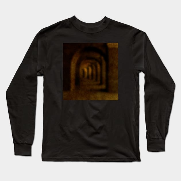 Digital collage, special processing. Path in some castle tunnel. Beautiful. Blur and noise. Long Sleeve T-Shirt by 234TeeUser234